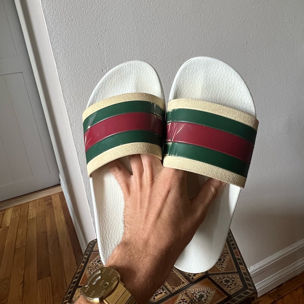 Gucci White Slides
